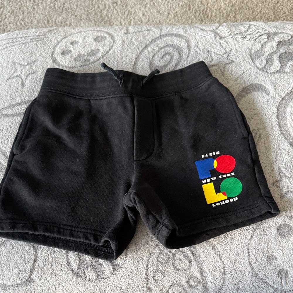 Polo by Ralph Lauren Black Kids' Shorts with Colorful Polo Logo
